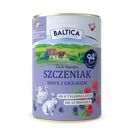BALTICA SMAKI REGIONÓW Šuniukas: Kalakutas ir triušis 400g