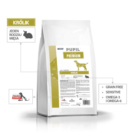 PUPIL Premium mono su triušiu visoms veislėms - 8kg