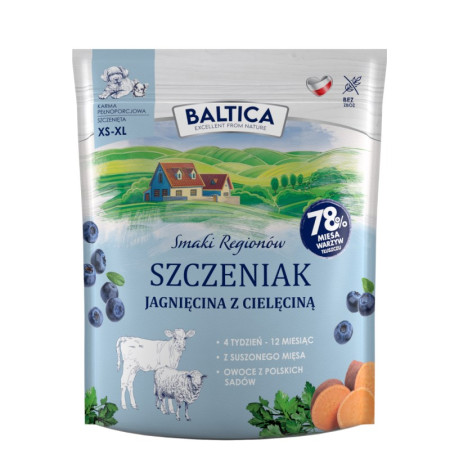 BALTICA Regionų Skoniai - Šuniukas Jagnięcina su Cielėcina S/L/XL - 1 kg