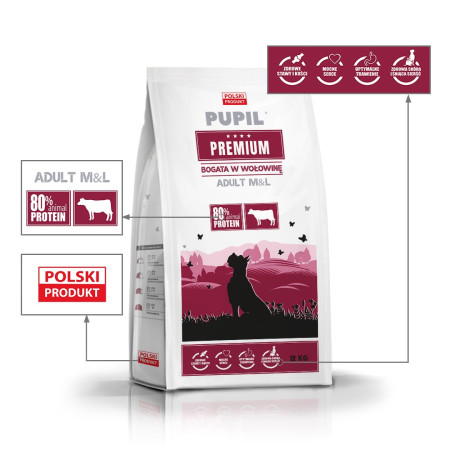Pupil Premium Maistas su Jautiena - 12kg