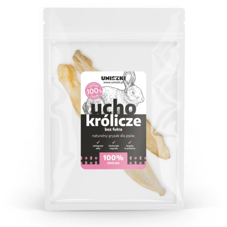 UNISZKI Triušio ausis be kailio - skanėstas šunims