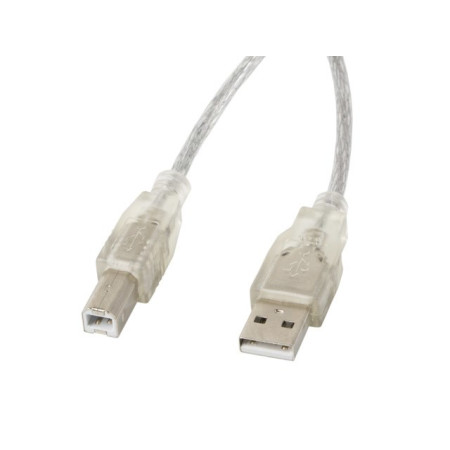 USB 2.0 USB B kabelis 1,8 m permatomas