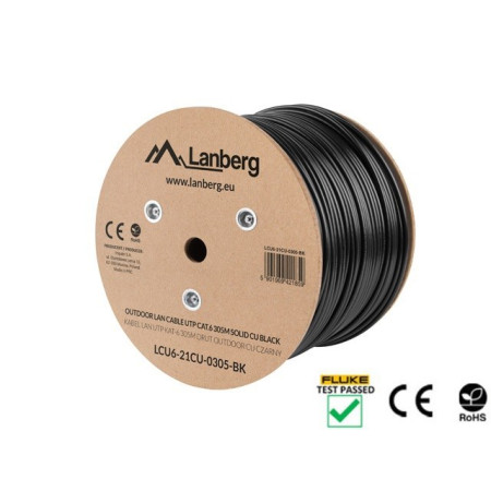 LANBERG LCU6-21CU-0305-BK tinklo kabelis 305 m Cat6 U/UTP