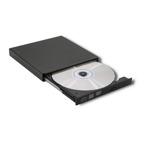 Qoltec 51858 Išorinis DVD-RW įrašymo įrenginys | USB 2.0 | Juodas