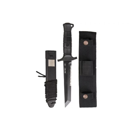 Mil-Tec vokiškas kovinis peilis Juodas 2000 plienas 440