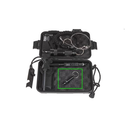 Išgyvenimo švilpukas GUARD WHISTLE, aliuminis, juodas