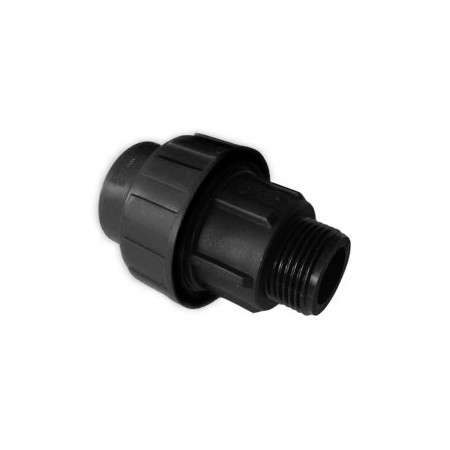 PE 50x1 1/4 išorinė jungtis juoda