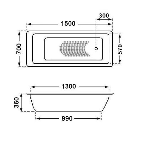 Metalinė vonia 20002 150 cm