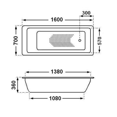 Metalinė vonia 20002 160 cm