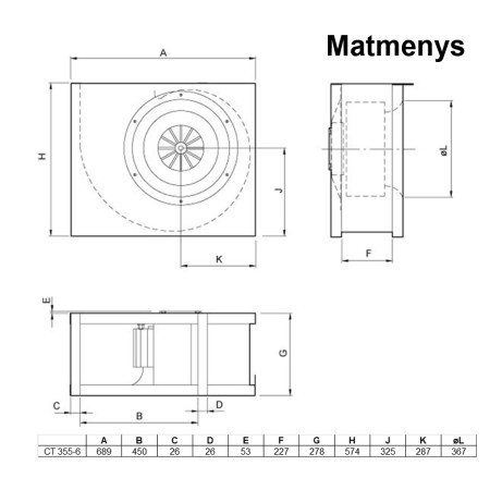 Ventiliatorius Systemair CT 355-6