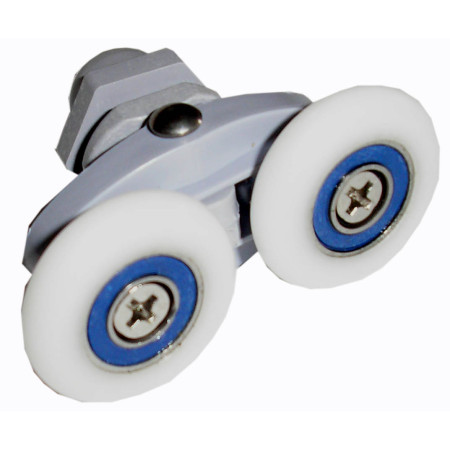 Dvigubas ratukas dušo kabinos durims 25 mm