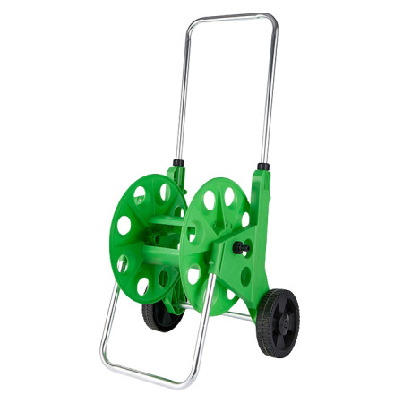 Žarnų ritė laistymui žalia su ratukais