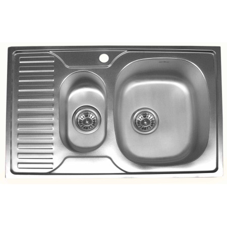 Kairė DEKOR nerūdijančio plieno plautuvė su sifonu