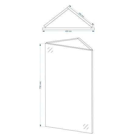 Pakabinama kampinė viršutinė spintelė su veidrodžiu 4001 E40