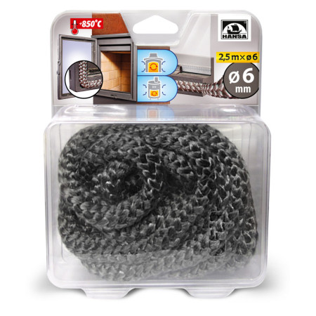 Keraminio pluošto virvė (d6 mm, ilgis 2.5 m)