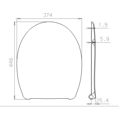 Klozeto dangtis DU12 lėtas black