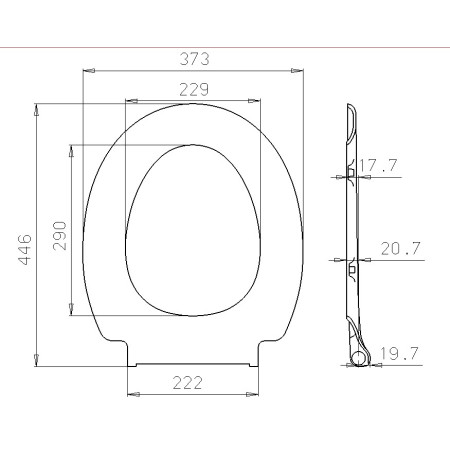 Lėtas klozeto dangtis DU12