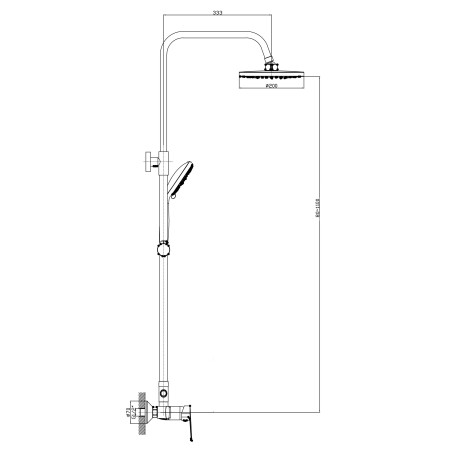 Dušo maišytuvas su stovu B101-14
