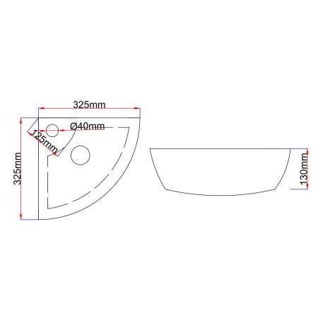 Kampinis keramikinis praustuvas 8166