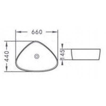 Keramikinis praustuvas 8233 be skylės maišytuvui