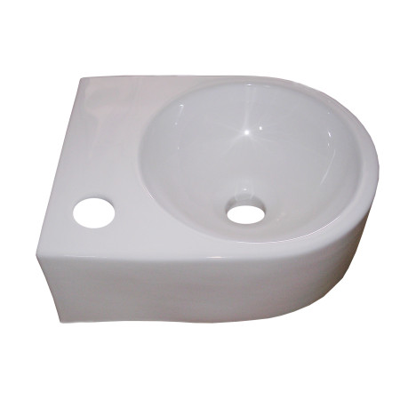 Pakabinamas keramikinis praustuvas 8197 su skyle maišytuvui