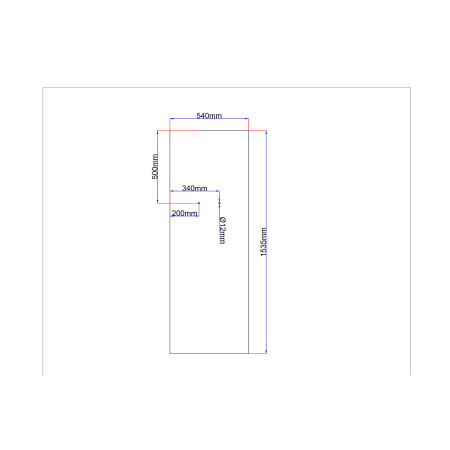 Dušo kabinos galinis stiklas 540x1535 mm juodas