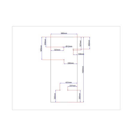 Dušo kabinos galinis stiklas 660x1620 mm juodas I