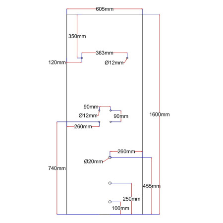 Dušo kabinos galinis stiklas 605x1600 mm juodas perlas