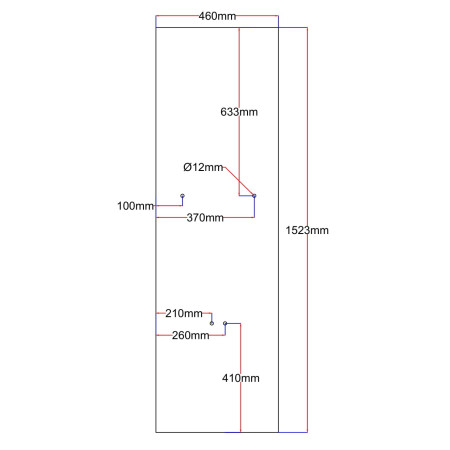 Dušo kabinos galinis stiklas 460x1523 mm juodas