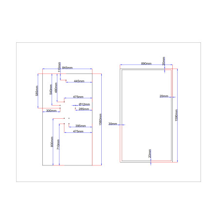 Dušo kabinos galinis stiklas 845x1560 mm juodas
