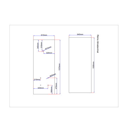 Dušo kabinos galinis stiklas 615x1570 mm, veidrodinis