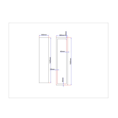 Dušo kabinos šoninis stiklas tiesus 300x1425 mm