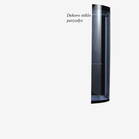 Dušo kabinos šoninis stiklas lenktas 455x1605 mm