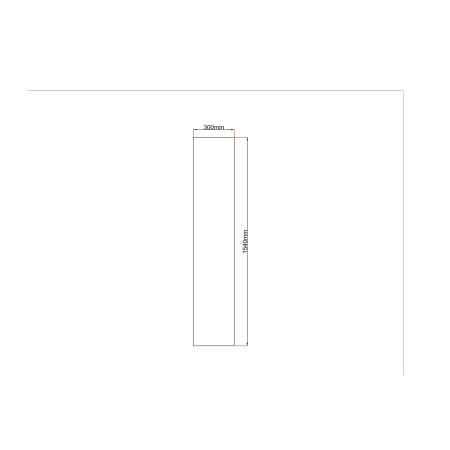 Dušo kabinos šoninis stiklas tiesus 300x1540 mm grey