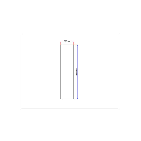 Dušo kabinos šoninis stiklas tiesus 350x1500 mm pilkas