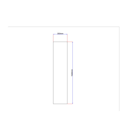 Dušo kabinos šoninis stiklas tiesus 350x1540 mm pilkas