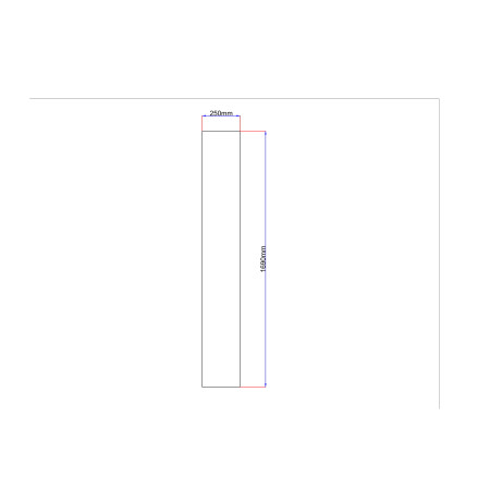 Dušo kabinos šoninis stiklas tiesus 250x1690 mm pilkas