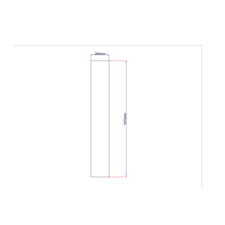 Dušo kabinos šoninis stiklas tiesus 260x1670 mm pilkas