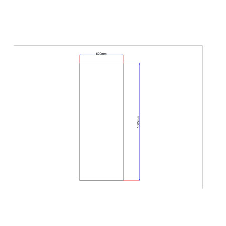 Dušo kabinos šoninis stiklas tiesus 620x1685 mm pilkas