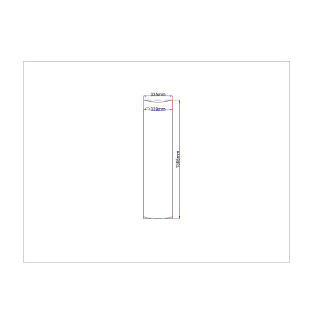 Dušo kabinos šoninis stiklas lenktas 335x1385 mm skaidrus