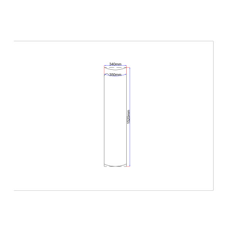 Dušo kabinos šoninis stiklas lenktas 340x1520 skaidrus 4.10.