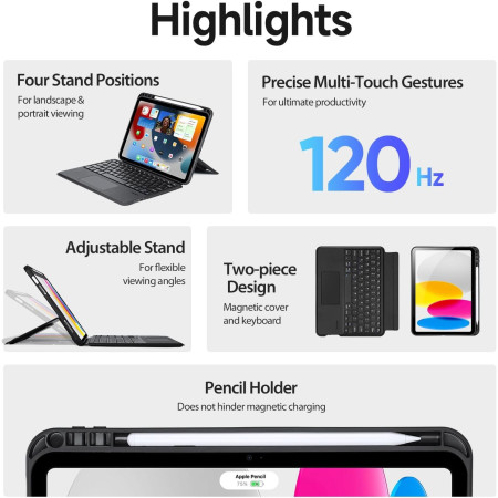 Dėklas su klaviatūra Dux Ducis DK Apple iPad Pro 11 2018/2020/2021/2022 juodas