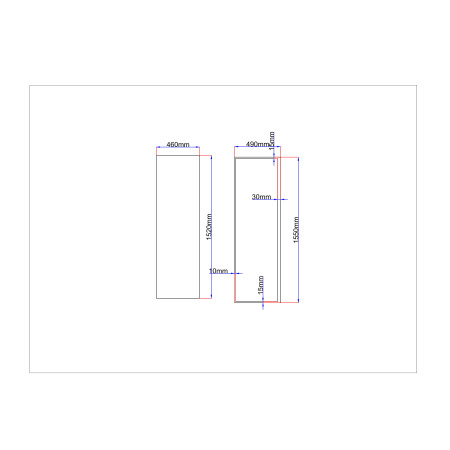 Dušo kabinos šoninis stiklas juodas 460x1520 mm rėme