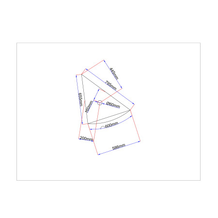 Pusiau veidrodinis stiklas 655x795 mm