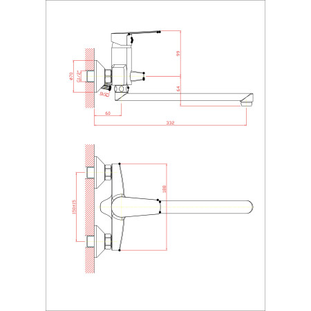 Vonios maišytuvas B101-16S