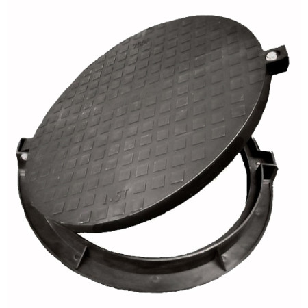 Plastikinis kanalizacijos dangtis 740 mm juodas