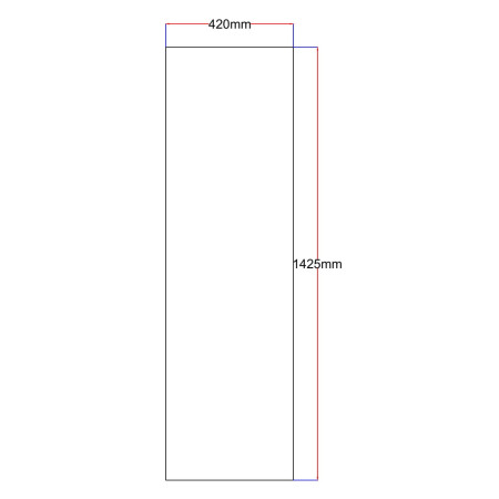 Dušo kabinos šoninis stiklas tiesus 420x1425 matins fabric 3.30.