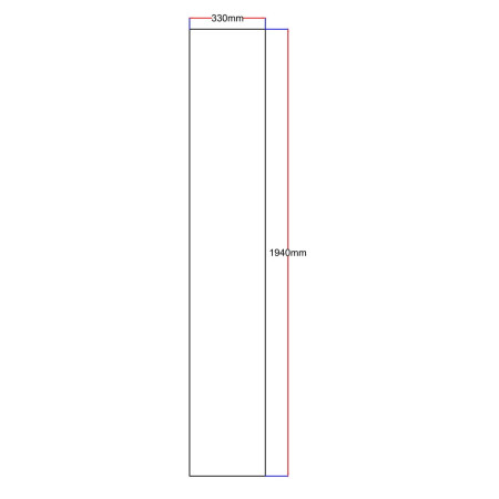 Dušo kabinos šoninis stiklas tiesus 330x1940 grey 3.15.
