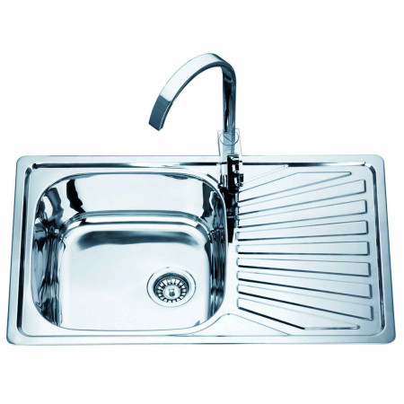 Nerūdijančio plieno plautuvė D7848P dešinė su sifonu