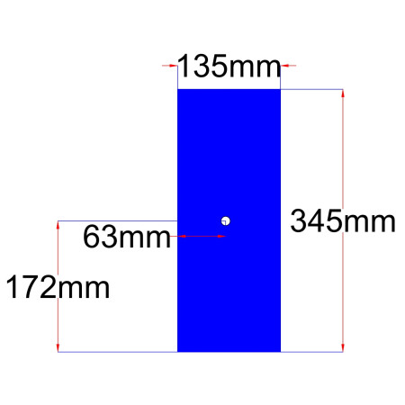 Stikliukas stalčiui 135x345 mm mėlynas